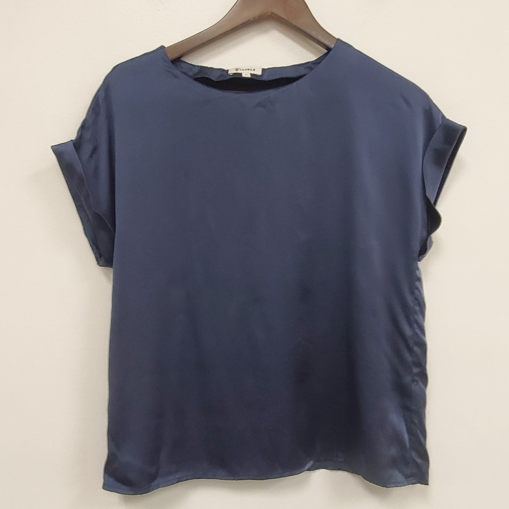 Lilysilk Womens Relaxed Mulberry Silk Top Size 0-2 Luxe Old Money Quiet Luxury